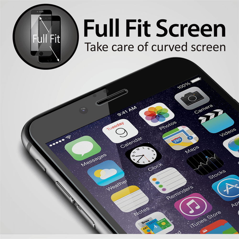 iPhone 7/8 için spada Comfort Tam kaplayan Siyah Ekran koruma camı