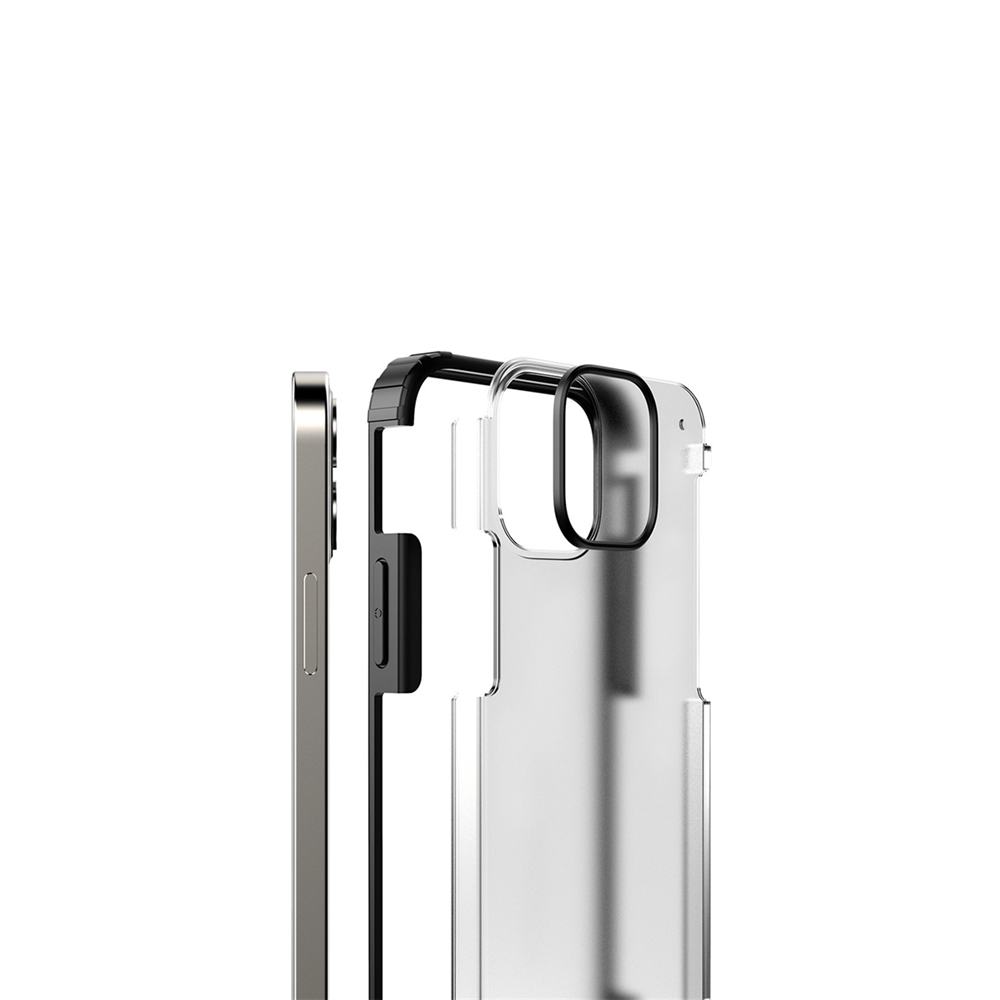 iPhone 12/12 Pro için spada Rugged Siyah kapak