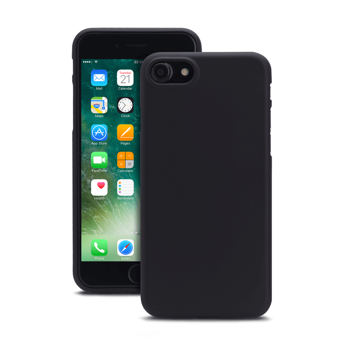 iPhone 7/8/ SE için spada Ultra ince TPU Siyah renk Kapak