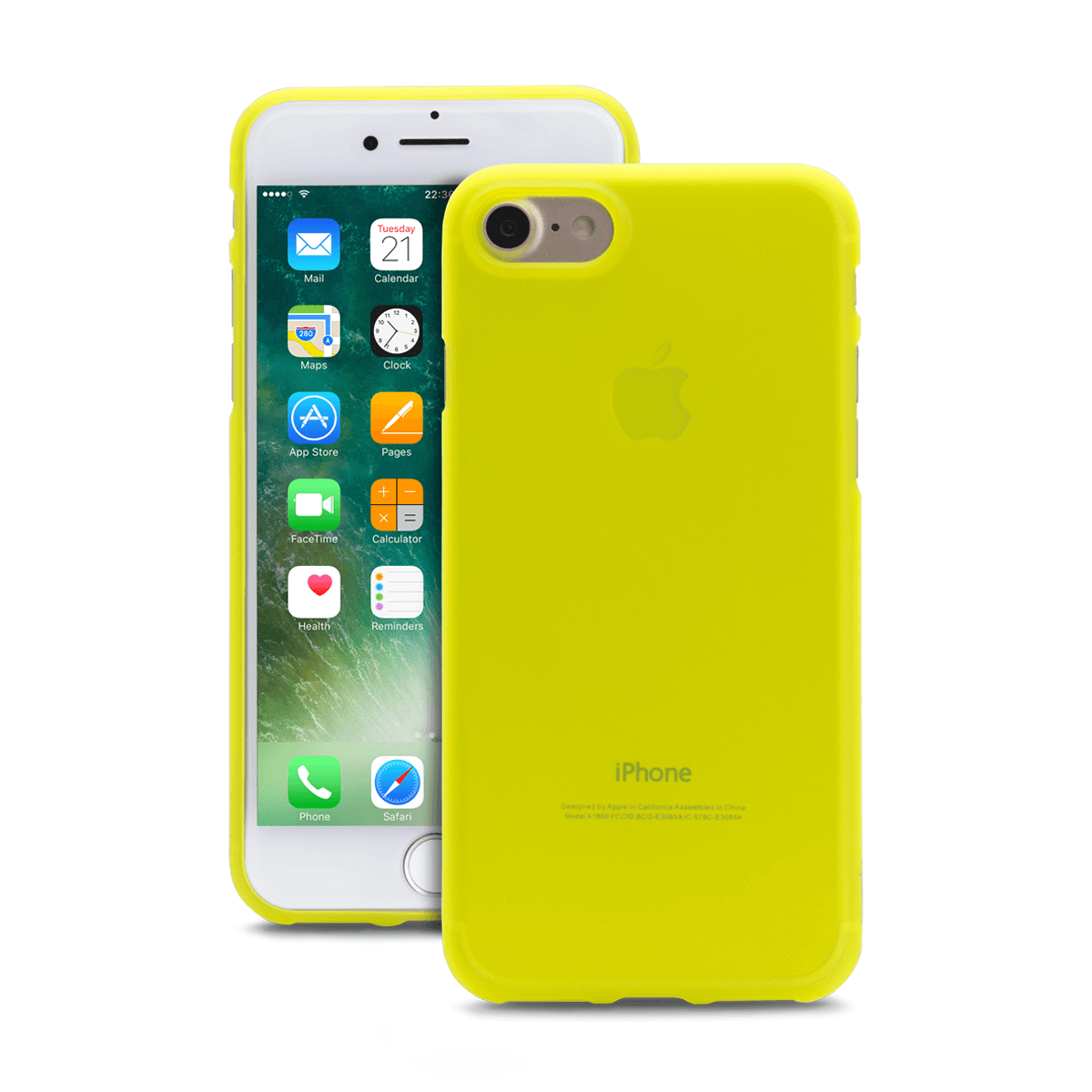 iPhone 7/8/ SE için spada Ultra İnce TPU Limon Sarısı renk Kapak