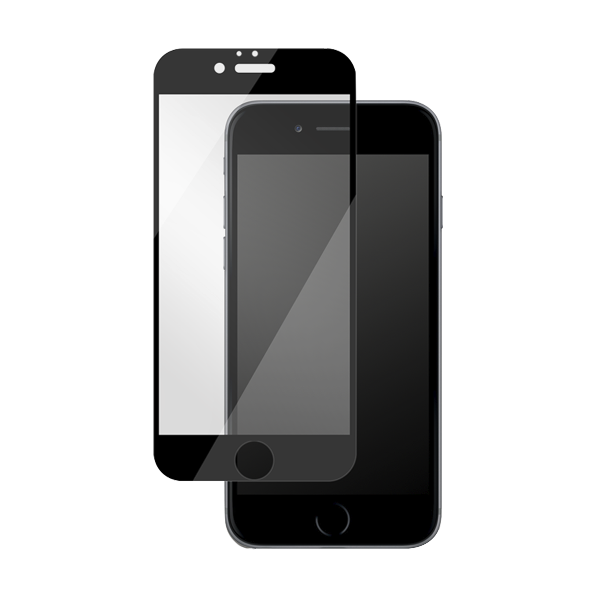 iPhone 7/8 Plus için spada Mat Tam kaplayan Siyah Ekran koruma camı