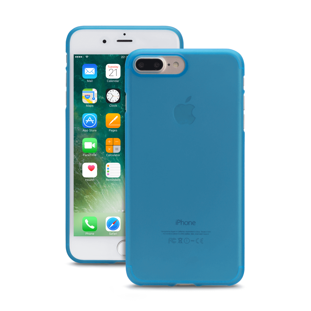 iPhone 7/8 Plus için spada Ultra İnce TPU Mavi renk Kapak